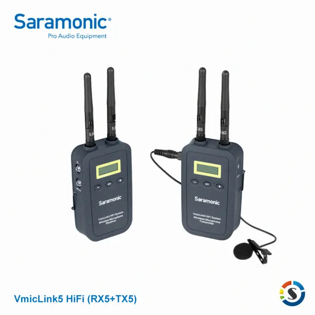 【Saramonic 楓笛】VmicLink5 HiFi System RX5+TX5 一對一無線麥克風套裝(勝興公司貨)