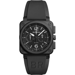 【Bell&Ross】黑色啞光陶瓷計時機械腕錶(BR0394-BL-CE)