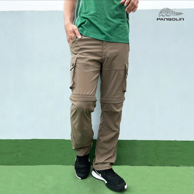 【PANGOLIN】男彈性多口袋兩用登山工作休閒機能褲(彈性 舒適 不易勾紗 耐磨 吸濕快乾 抗UV)