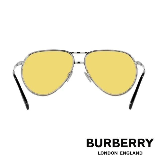 【BURBERRY 巴寶莉】金屬經典飛行員太陽眼鏡(BE3135-100585 59mm)