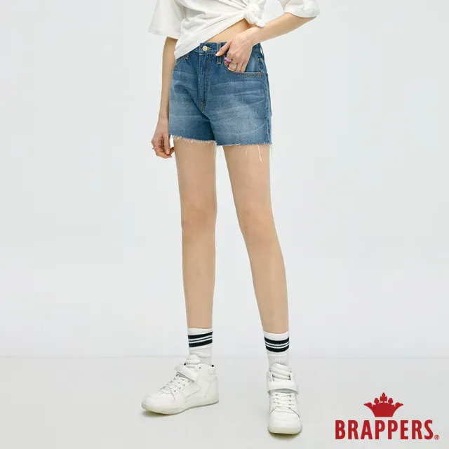【BRAPPERS】女款 Boy friend系列-高腰全棉短褲(淺藍)