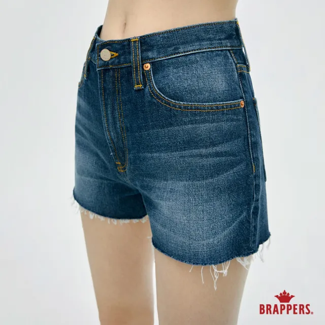 【BRAPPERS】女款 Boy friend系列-高腰全棉短褲(深藍)