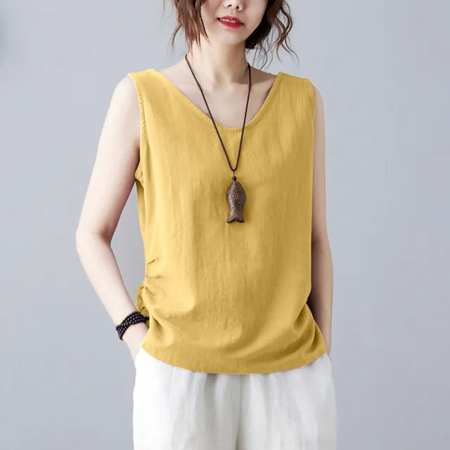 【ACheter】韓版內搭外穿寬鬆顯瘦無袖涼感圓領修身背心棉上衣#112612(4款任選)