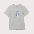【Hang Ten】男裝-有機棉衝浪板印花短袖T恤(花紗灰)