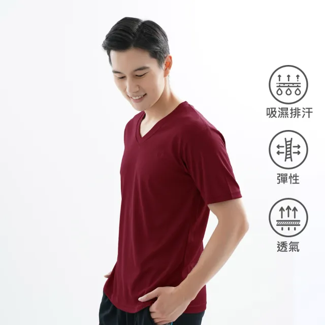 【遊遍天下】MIT男款抗UV防曬涼感吸濕排汗機能V領衫GS2014(T恤 圓領衫 M-5L)