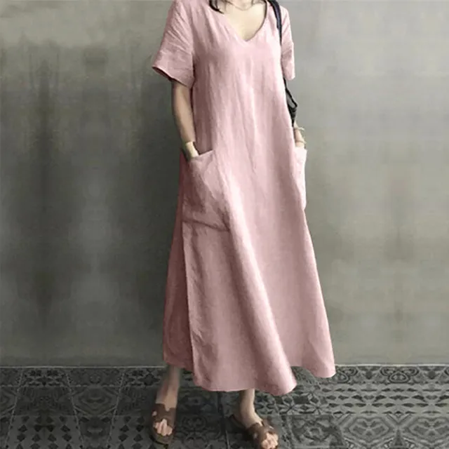 【Pure 衣櫃】大碼顯瘦寬鬆連身連身裙(休閒/修身/百搭/KDD-1952)