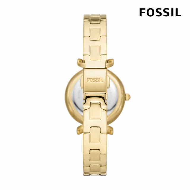【FOSSIL 官方旗艦館】Carlie 低調時尚都會女錶 金色不鏽鋼鍊帶 手錶 28MM ES5203
