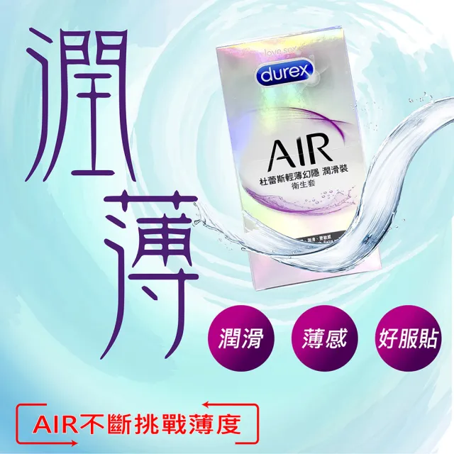 【Durex杜蕾斯】★AIR輕薄幻隱潤滑裝衛生套8入/盒