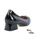 【Ben&1966】高級頭層牛漆皮壓紋低跟包鞋-黑
