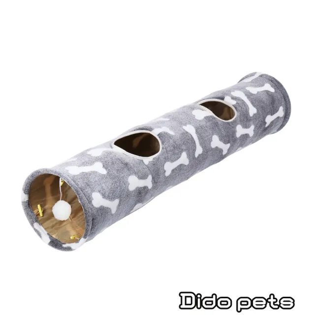 【Dido pets】雙層舒適布料 可折疊響紙貓玩具隧道-三色(PT106)