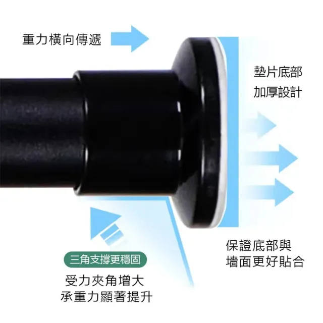 【寶盒百貨】90-160CM無印風免打孔伸縮桿(曬衣桿窗簾桿浴簾桿 陽台橫桿 門簾桿彈簧桿 超強承重)
