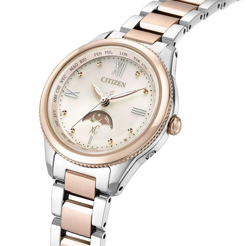 【CITIZEN 星辰】xC系列 鈦 日月顯示太陽能電波腕錶29mm(EE1005-54W)