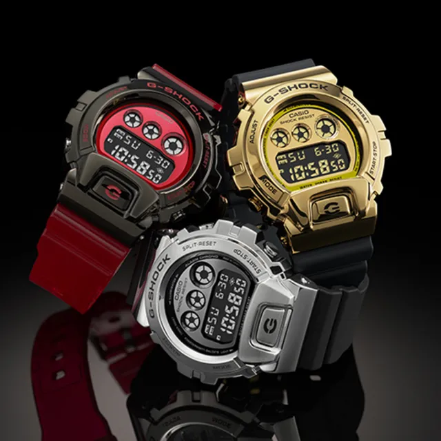 【CASIO 卡西歐】G-SHOCK 嘻哈金屬電子手錶(GM-6900G-9)