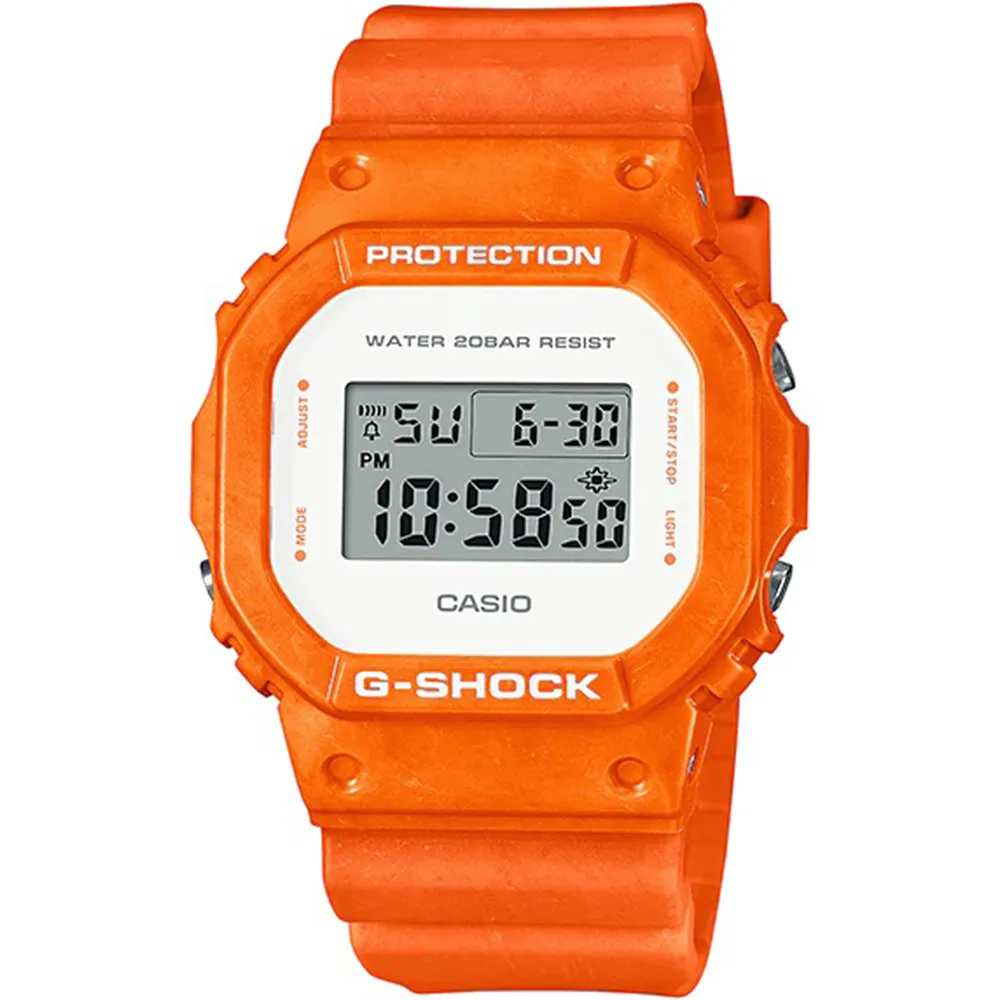 【CASIO 卡西歐】G-SHOCK 夕陽浪潮運動電子錶(DW-5600WS-4)