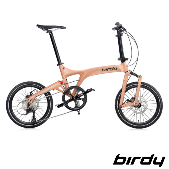 【Birdy】New BirdyⅢ Standard Disc 9SP 9速18吋碟煞前後避震折疊腳踏車-橘沙棕(泰奶色 9速鳥 三代鳥)