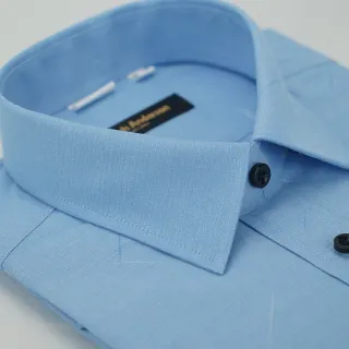 【金安德森】藍色圖騰窄版短袖襯衫-fast