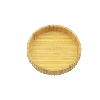 【AberW】齒輪邊竹圓皿-25cm(凹凸邊 竹圓盤 沙拉碗 鋸齒盤 齒邊盤 竹圓皿 木質圓盤 木質圓皿)