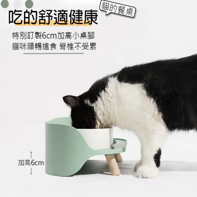 【LIKE PET】北歐風半月寵物碗架(多色任選/寵物餐桌/陶瓷雙碗/寵物碗架/貓碗狗碗/寵物碗)