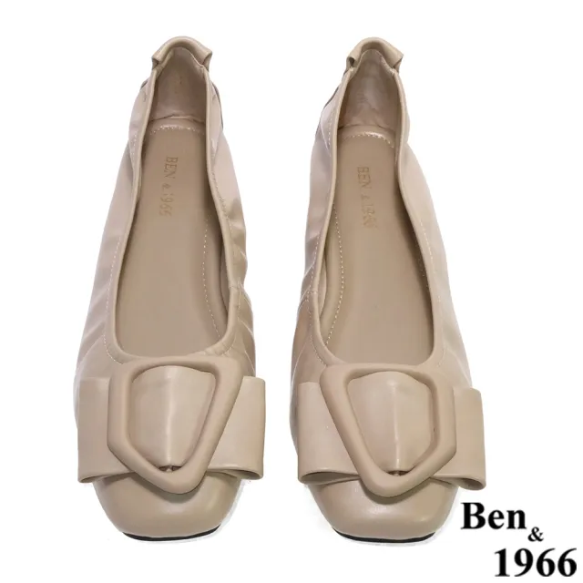 【Ben&1966】高級頭層羊皮流行舒適包鞋-杏