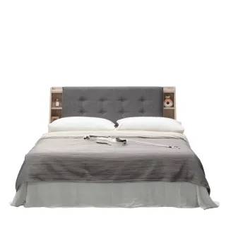 【WAKUHOME 瓦酷家具】Borg時尚輕工業風6尺雙人加大床-台規尺寸床頭+床底A011-P02A