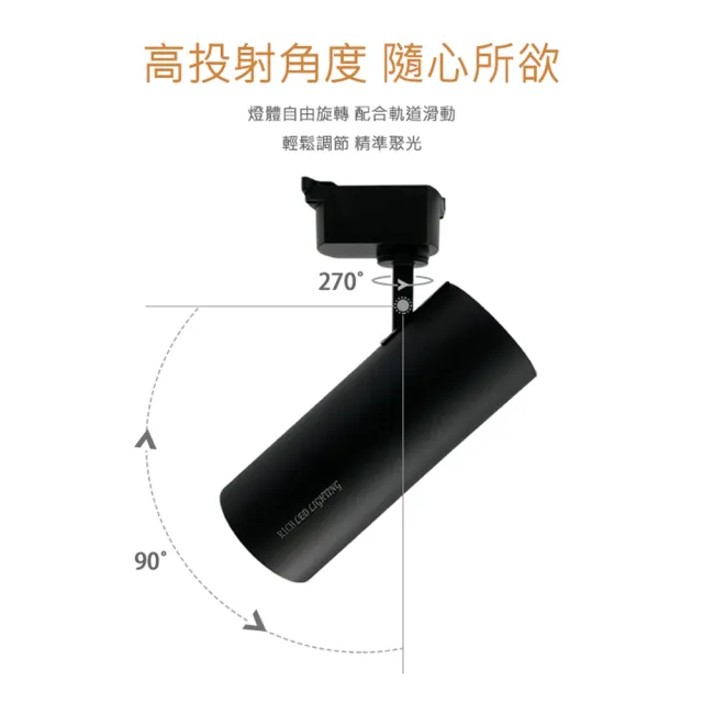 【聖諾照明】LED 30W COB軌道燈 普瑞晶片 黑色外殼(高流明低耗電 爆量款 CNS國家認證)