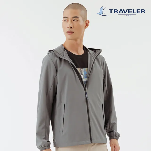 【TRAVELER 旅行者】男款涼感消臭吸排自體收納抗UV外套_221TR210(防曬外套)