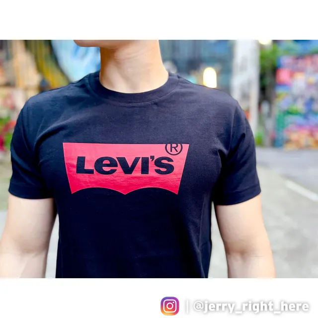 【LEVIS 官方旗艦】男款 重磅短袖T恤/修身版型/經典Logo/210GSM厚棉 黑 人氣新品 A4391-0001