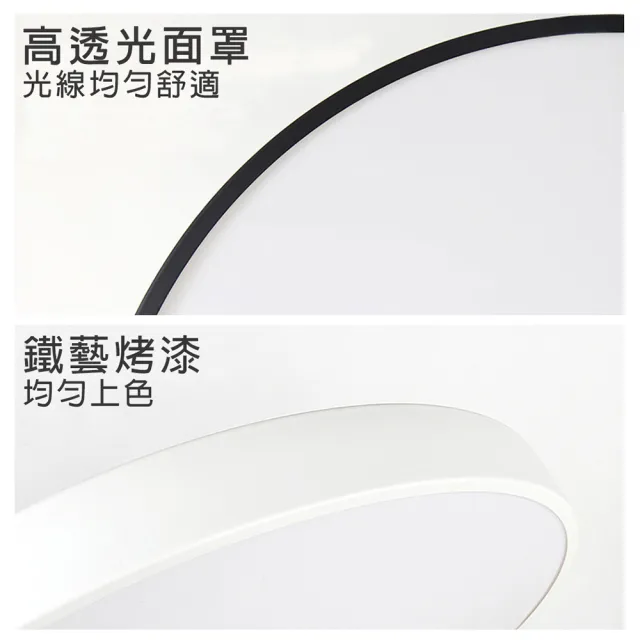 【Honey Comb】北歐簡約白LED52W遙控調光臥室吸頂燈(V2896FC52W．V2896FC52Y．V2896FC52N)