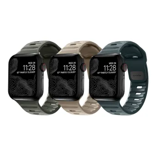 【NOMAD】Apple Watch 49/46/45/44mm 專用運動風FKM橡膠錶帶(機能防潑水/耐高溫耐油性)