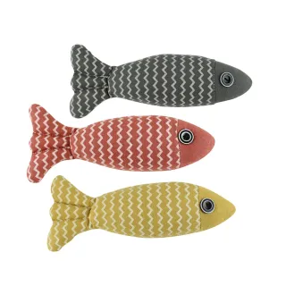 【貓本屋】麻布魚 寵物玩具(3入組)