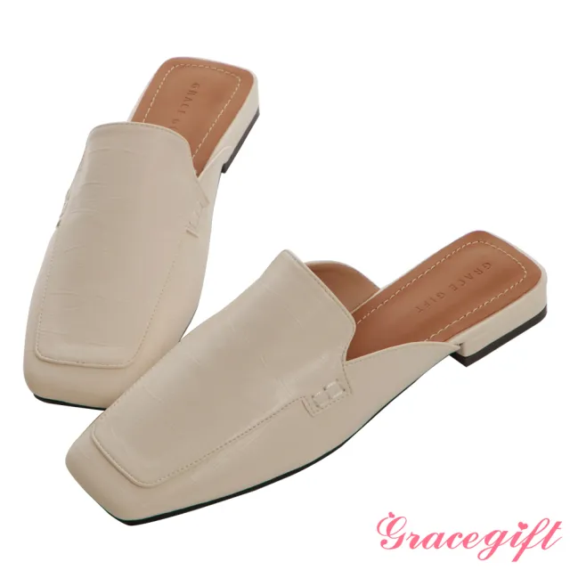 【Grace Gift】懶人休閒時尚穆勒鞋(多款選)