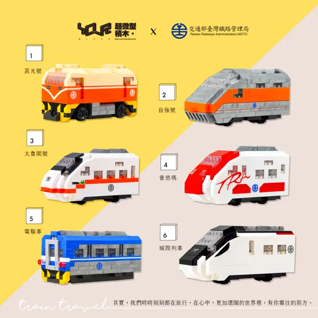【YouRBlock 微型積木】台灣列車微型積木磁吸鑰匙圈系列-六款(普悠瑪 太魯閣 自強 莒光 EMU600 EMU3000)