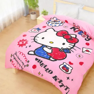 【享夢城堡】雙人冬夏兩用被套6x7(HELLO KITTY 閃亮俱樂部-粉)