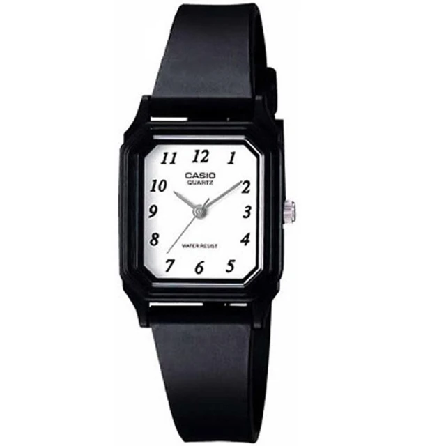 【CASIO 卡西歐】超薄經典數位方款系列指針錶-白面黑數字(LQ-142-7B)