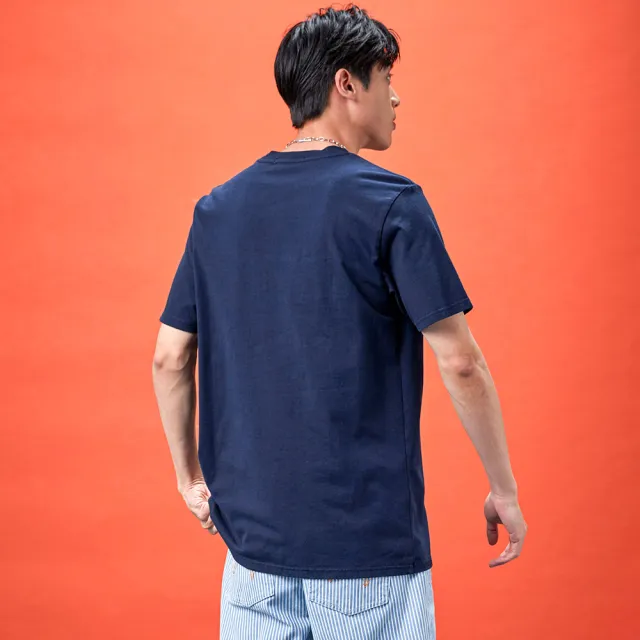 【EDWIN】男女裝 網路獨家↘插畫LOGO短袖T恤(丈青色)