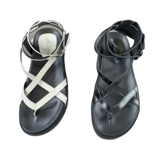 【Taroko】經典夾趾鏤空細帶平底涼鞋(2色可選)