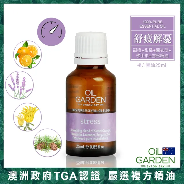 即期品【OiL GARDEN】澳悠園TGA認證複方精油25ml(健康倍護/淨活舒暢/聚精會神/晚安好夢/能量激發/舒疲解憂