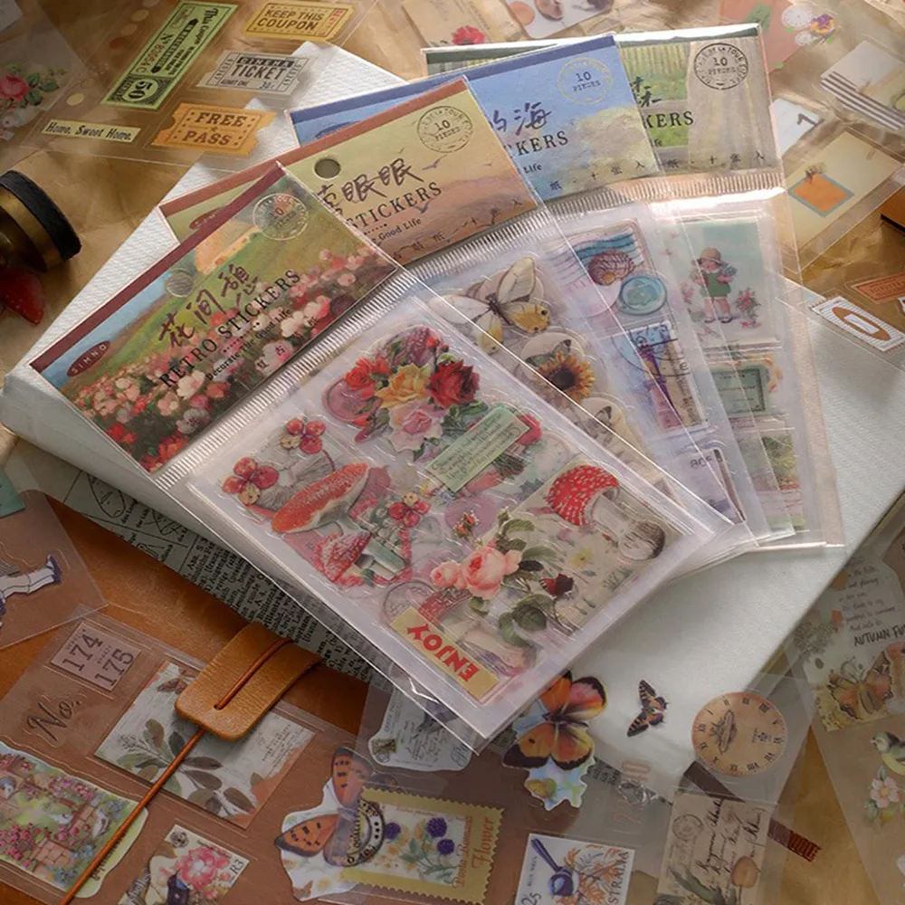 【德德小品集】和紙裝飾貼紙 十月寄旅系列(花卉 玫瑰 粉紅 蝴蝶 郵票 少女 復古)