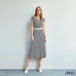 【iROO】斜紋對條嫘縈洋裝