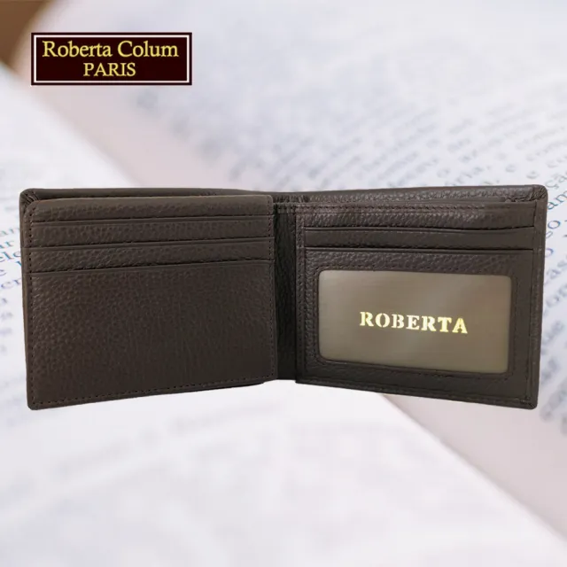 【Roberta Colum】諾貝達 男用專櫃皮夾 8卡片短夾(23153-2咖啡)