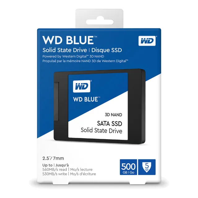 【WD 威騰】藍標 500GB 2.5吋 7mm SATA 3D NAND 固態硬碟(WDS500G3B0A)