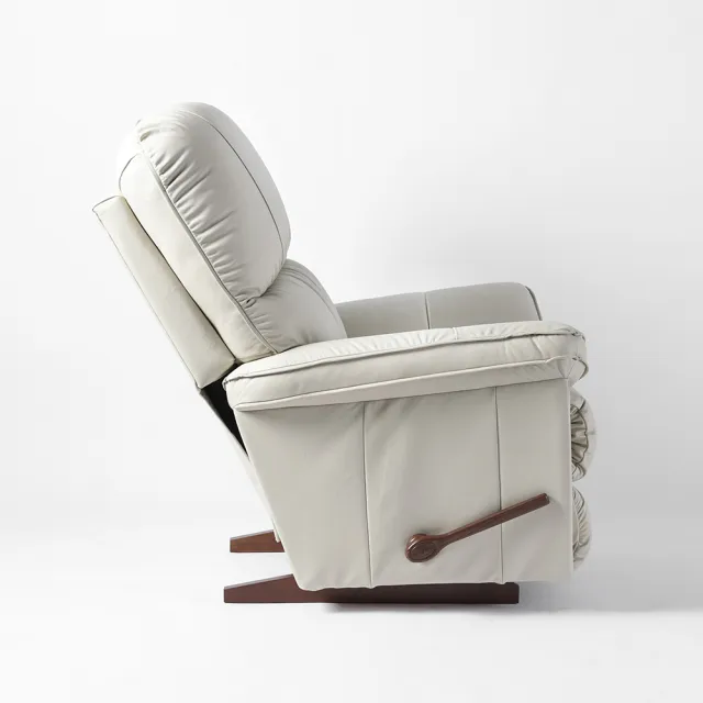 【HOLA】La-Z-Boy 單人全牛皮沙發/搖椅式休閒椅10T577-米白色(10T577-米白色)