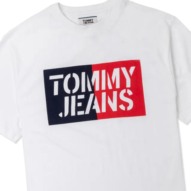 【Tommy Hilfiger】TOMMY 經典印刷文字圖案短袖T恤 上衣-白色(平輸品)