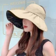 【EZlife】超大帽檐黑膠防曬遮陽帽