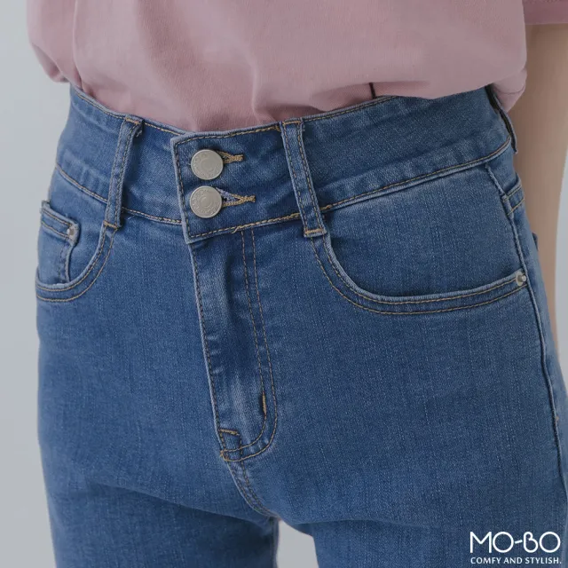 【MO-BO】彈力合身男友風丹寧馬褲(褲子)