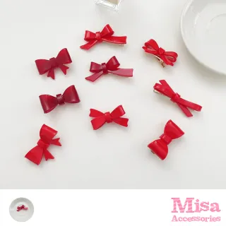 【MISA】蝴蝶結髮夾/法式復古可愛蝴蝶結造型髮夾(8款任選)