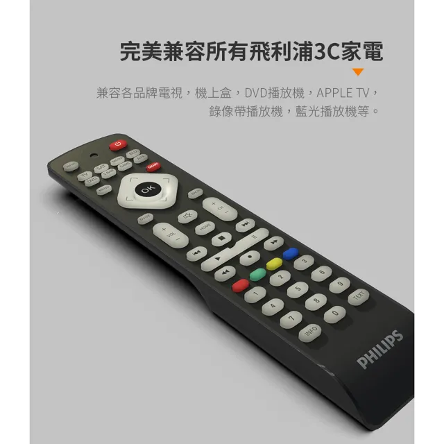 【Philips 飛利浦】8合1萬用遙控器-適用所有PHILIPS 3C家電(SRP2018/10)
