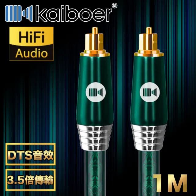 【Kaiboer開博爾】高規震撼 數位光纖音源線支援杜比環繞技術 祖母綠/1M