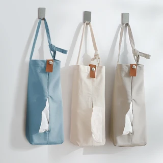 【E.dot】日式帆布吊掛式面紙袋(面紙套/面紙盒/衛生紙架)