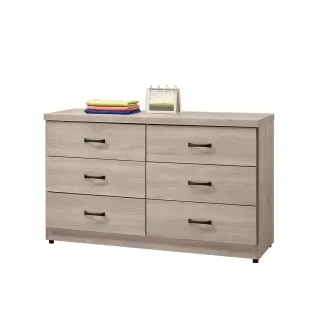 【唯熙傢俱】卡恩淺灰橡色六斗櫃 抽屜櫃(斗櫃 抽屜櫃 衣櫃 衣物收納櫃 抽屜衣櫥櫃 收納櫃 置物櫃)